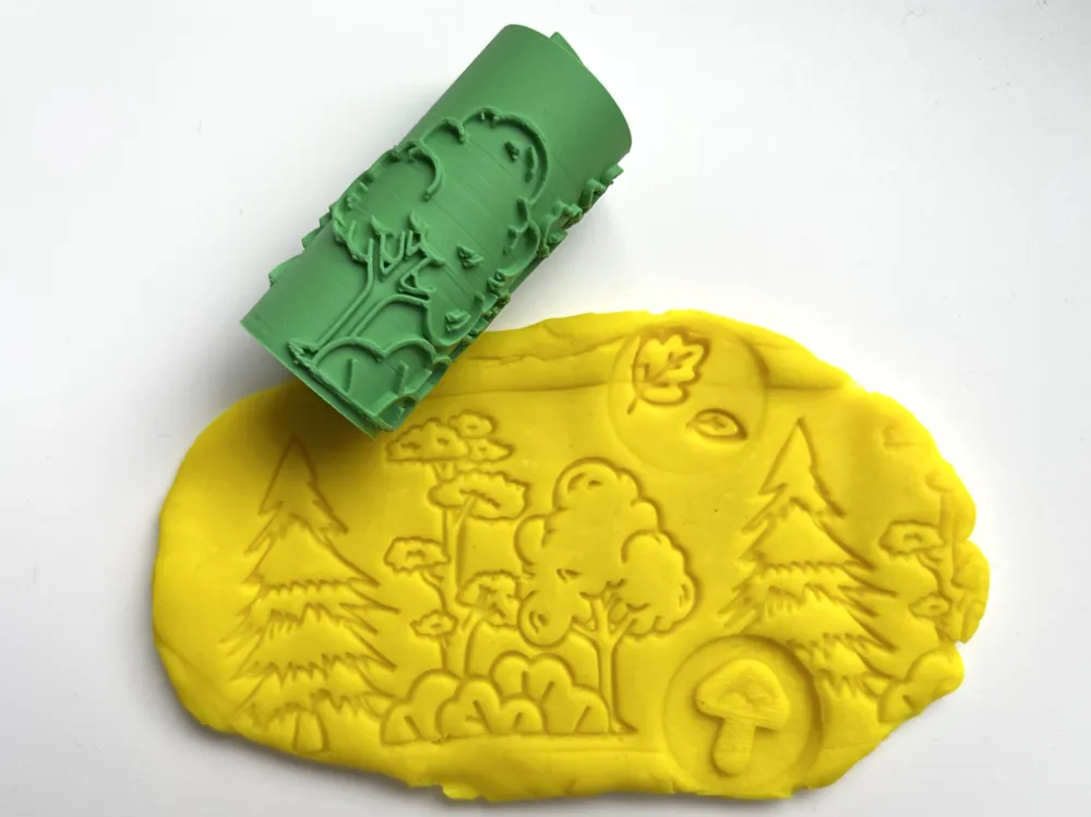 Rouleau pour pâte à modeler  – Forêt 🌲🍃